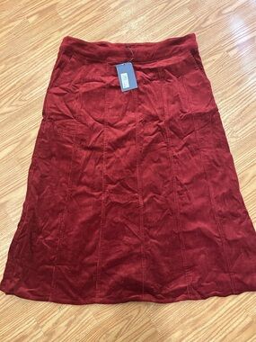 Universal Thread Deep Red Corduroy Midi Skirt